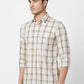 Parx Men Blue Checks Slim Fit Cotton Full Sleeve Cutaway Collar Shirt