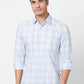 Parx Men Fawn Checks Slim Fit Cotton Full Sleeve Cutaway Collar Shirt