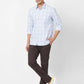 Parx Men Fawn Checks Slim Fit Cotton Full Sleeve Cutaway Collar Shirt