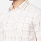 Parx Men Red Checks Slim Fit Cotton Blend Full Sleeve Cutaway Collar Shirt