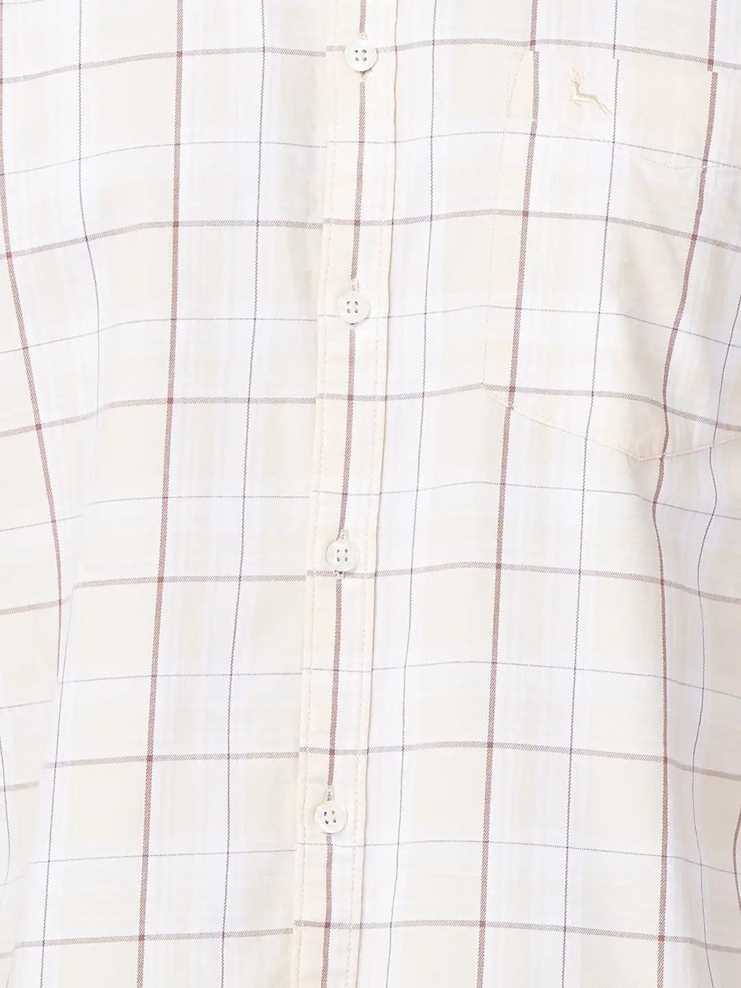 Parx Men Red Checks Slim Fit Cotton Blend Full Sleeve Cutaway Collar Shirt