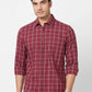 Parx Men Blue Print Slim Fit Cotton Full Sleeve Cutaway Collar Shirt