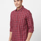 Parx Men Blue Print Slim Fit Cotton Full Sleeve Cutaway Collar Shirt