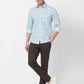 Parx Men White Print Slim Fit Cotton Full Sleeve Cutaway Collar Shirt