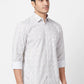 Parx Men Yellow Print Slim Fit Cotton Half Sleeve Cutaway Collar Shirt