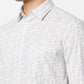 Parx Men Yellow Print Slim Fit Cotton Half Sleeve Cutaway Collar Shirt