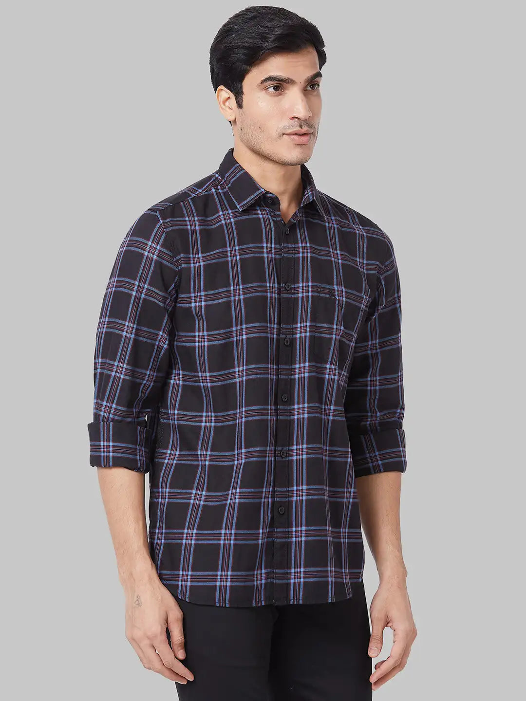 Men Slim Fit Blue Shirt