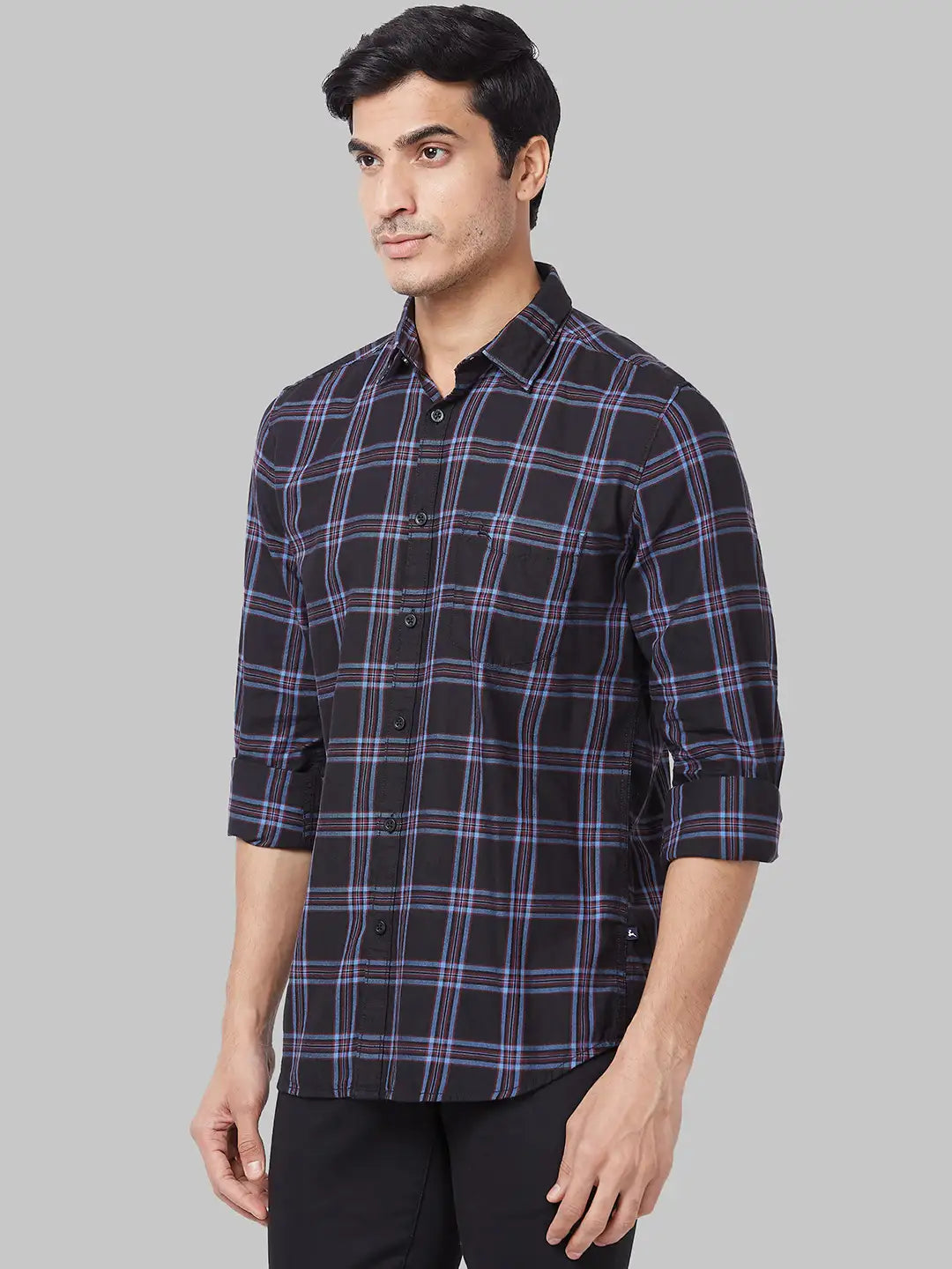 Men Slim Fit Blue Shirt