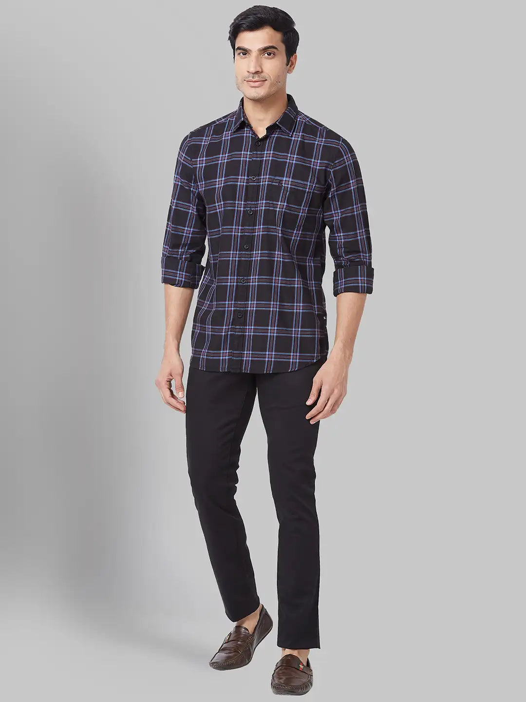 Men Slim Fit Blue Shirt