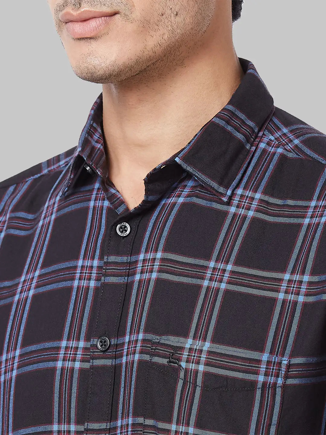 Men Slim Fit Blue Shirt