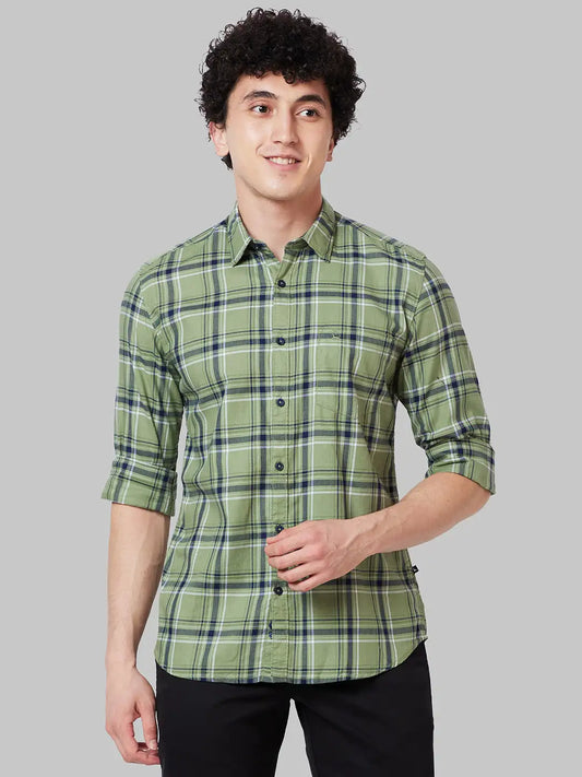 Men Slim Fit Blue Shirt