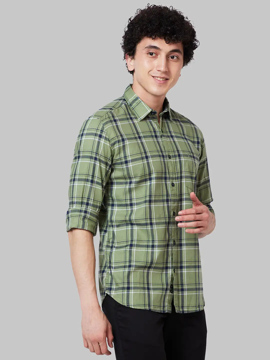 Men Slim Fit Blue Shirt