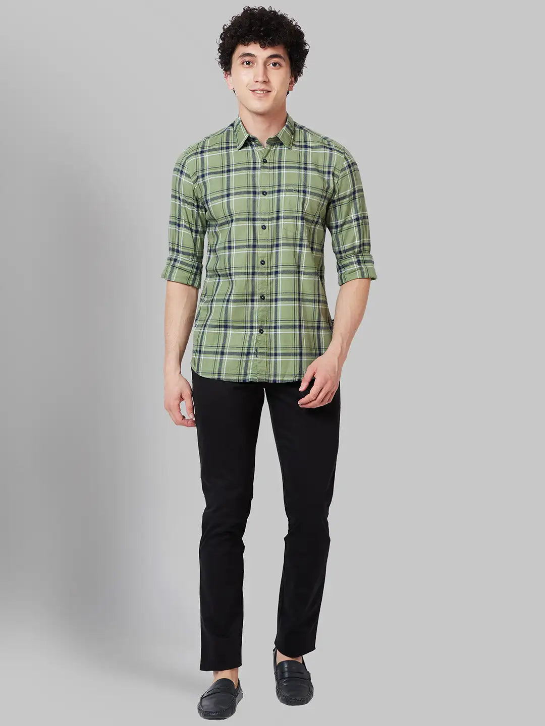 Men Slim Fit Blue Shirt