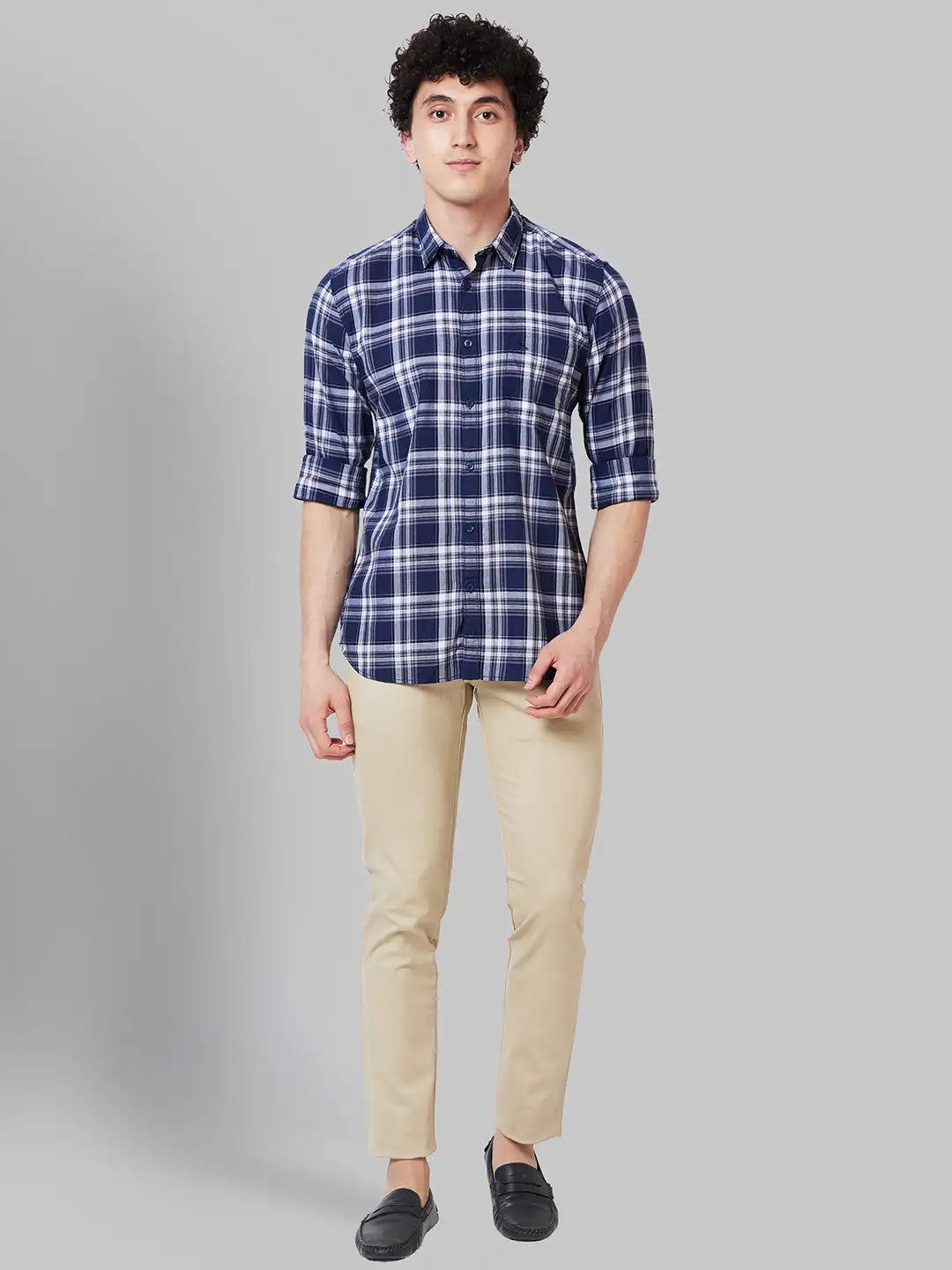 Men Slim Fit Fawn Shirt