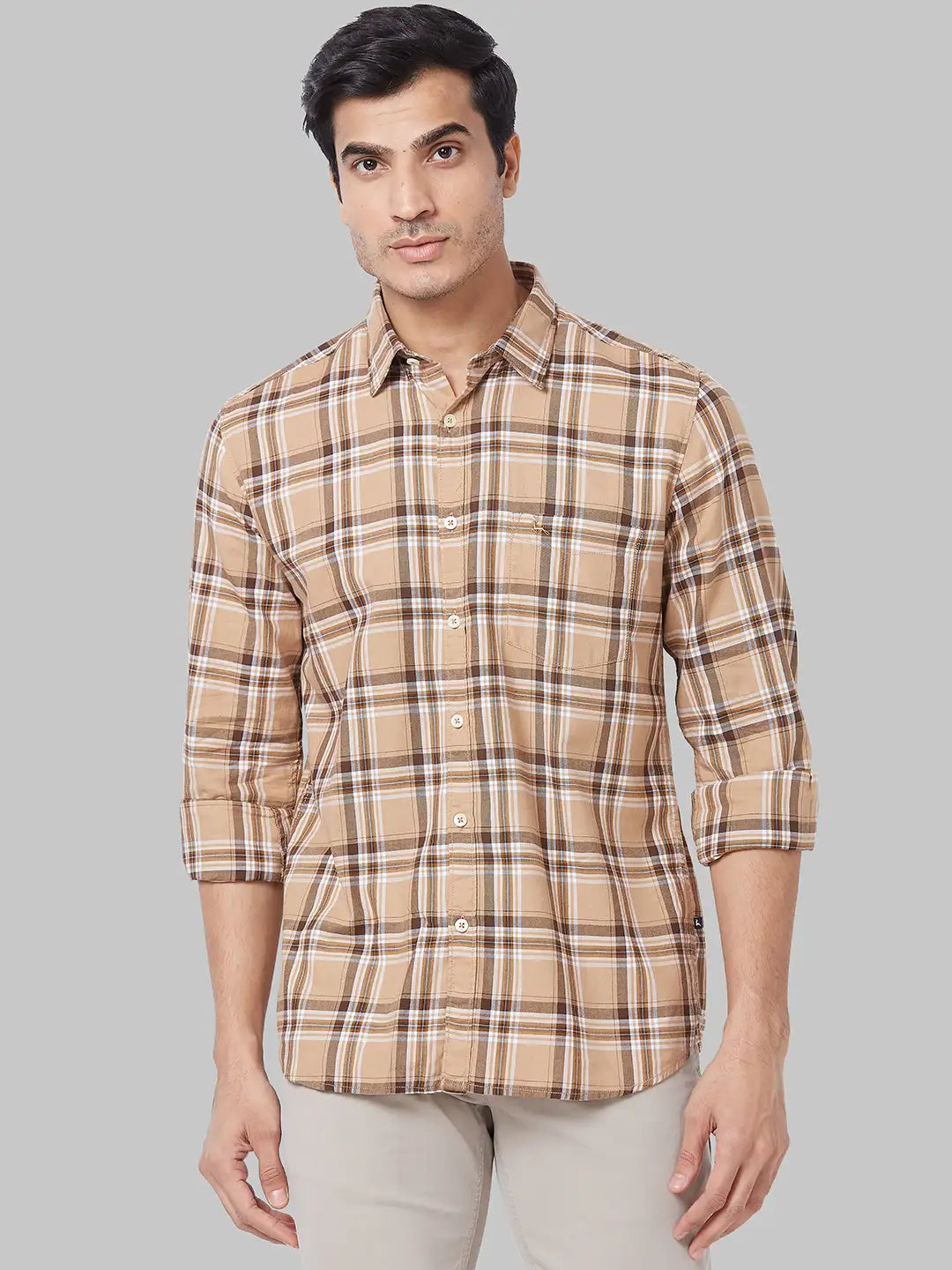 Men Slim Fit Grey Shirt