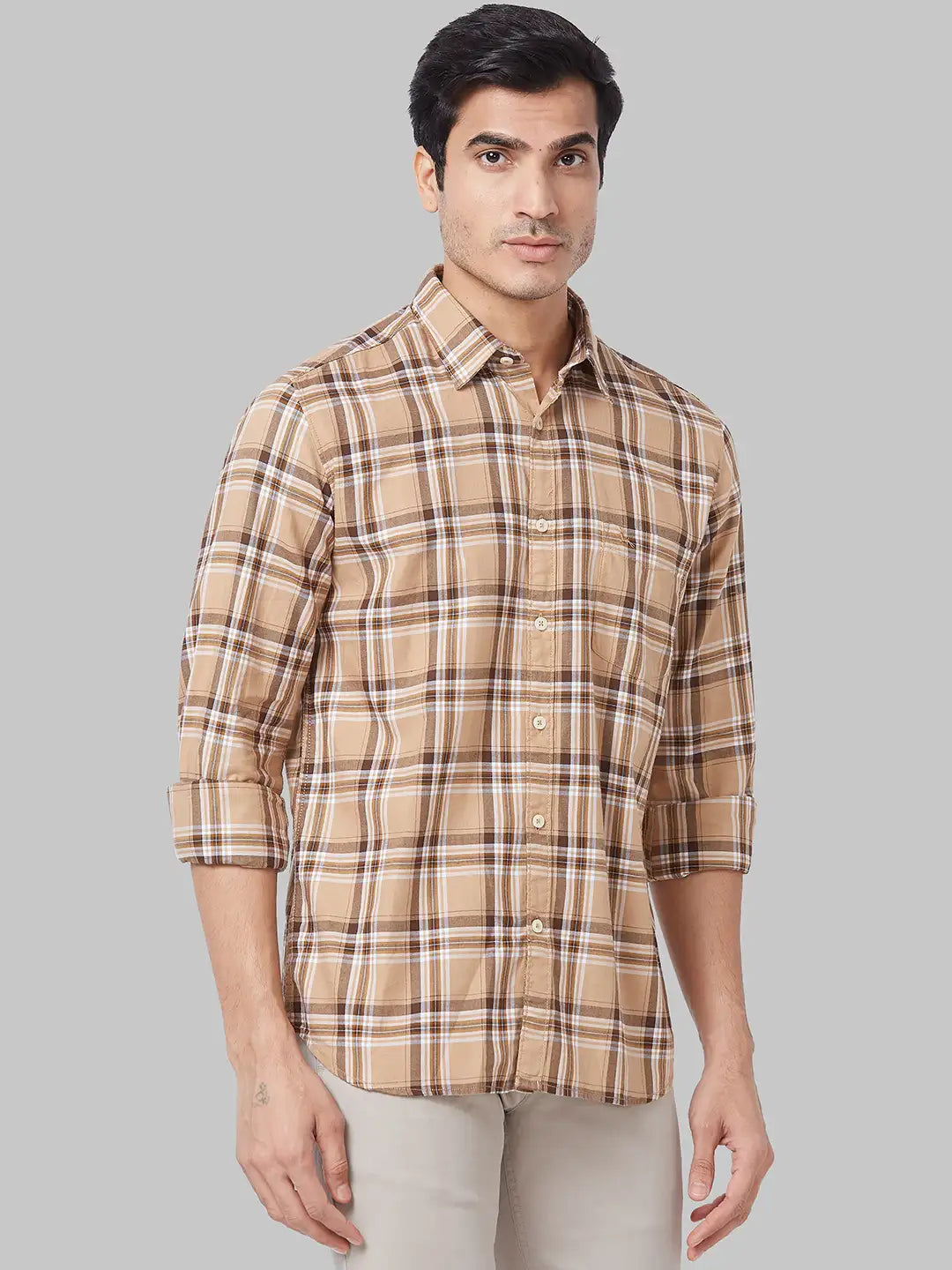 Men Slim Fit Grey Shirt