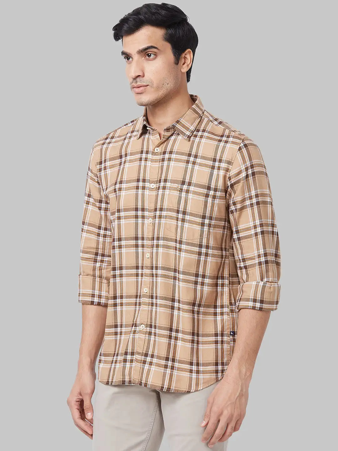 Men Slim Fit Grey Shirt