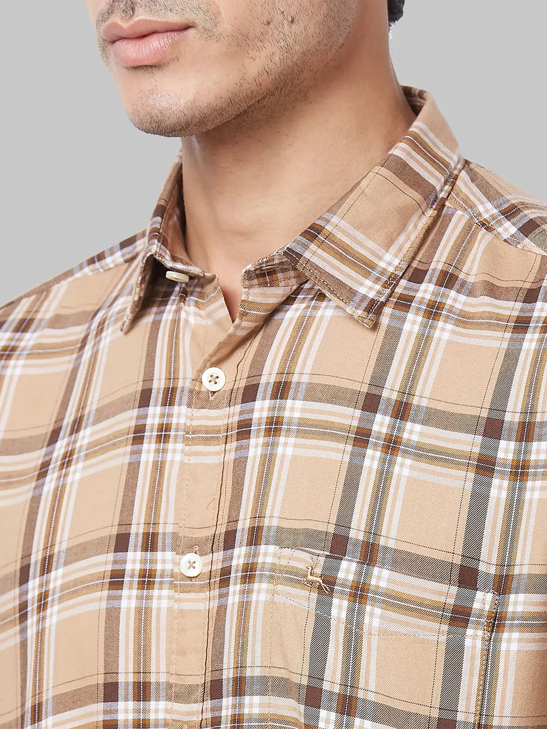 Men Slim Fit Grey Shirt