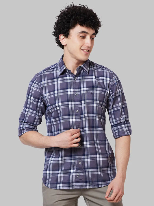 Men Slim Fit Blue Shirt