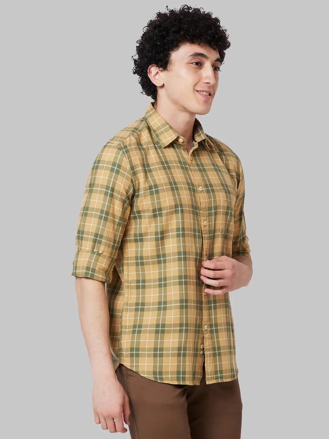 Men Slim Fit Green Shirt