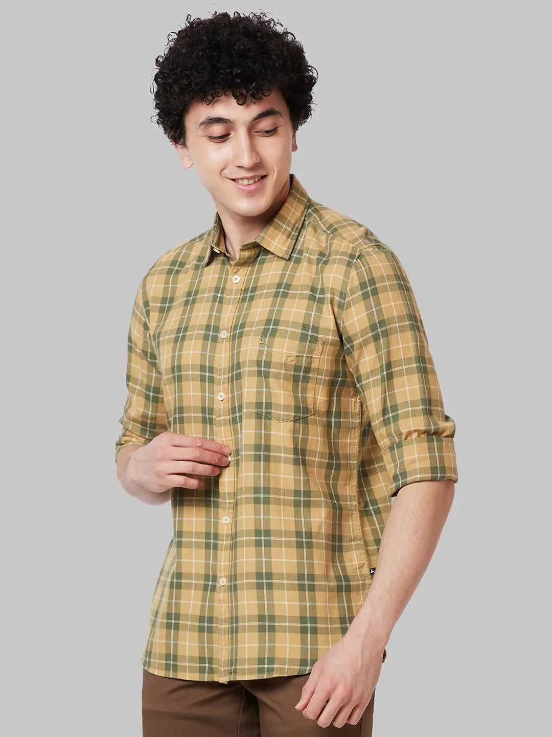 Men Slim Fit Green Shirt