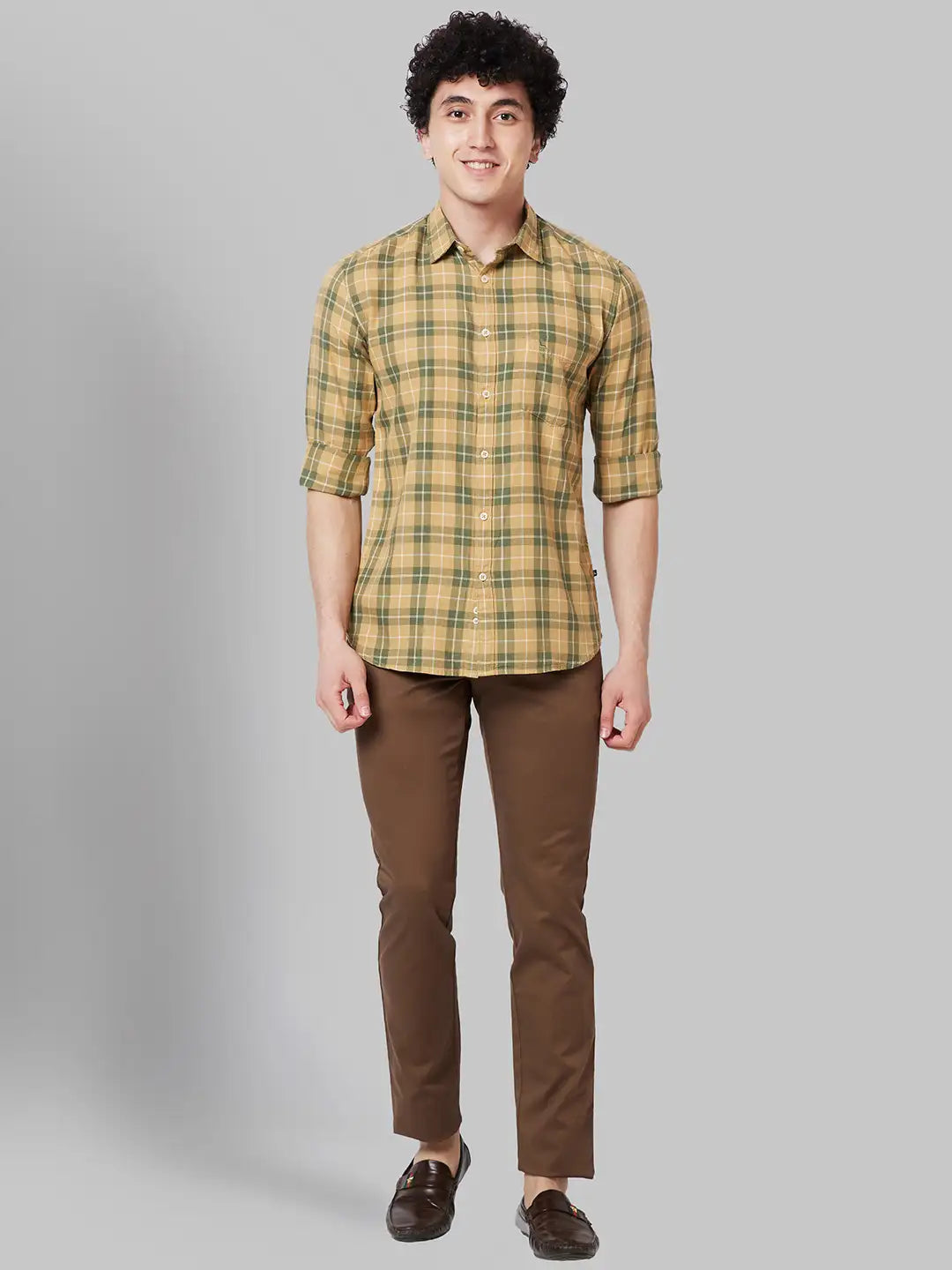 Men Slim Fit Green Shirt