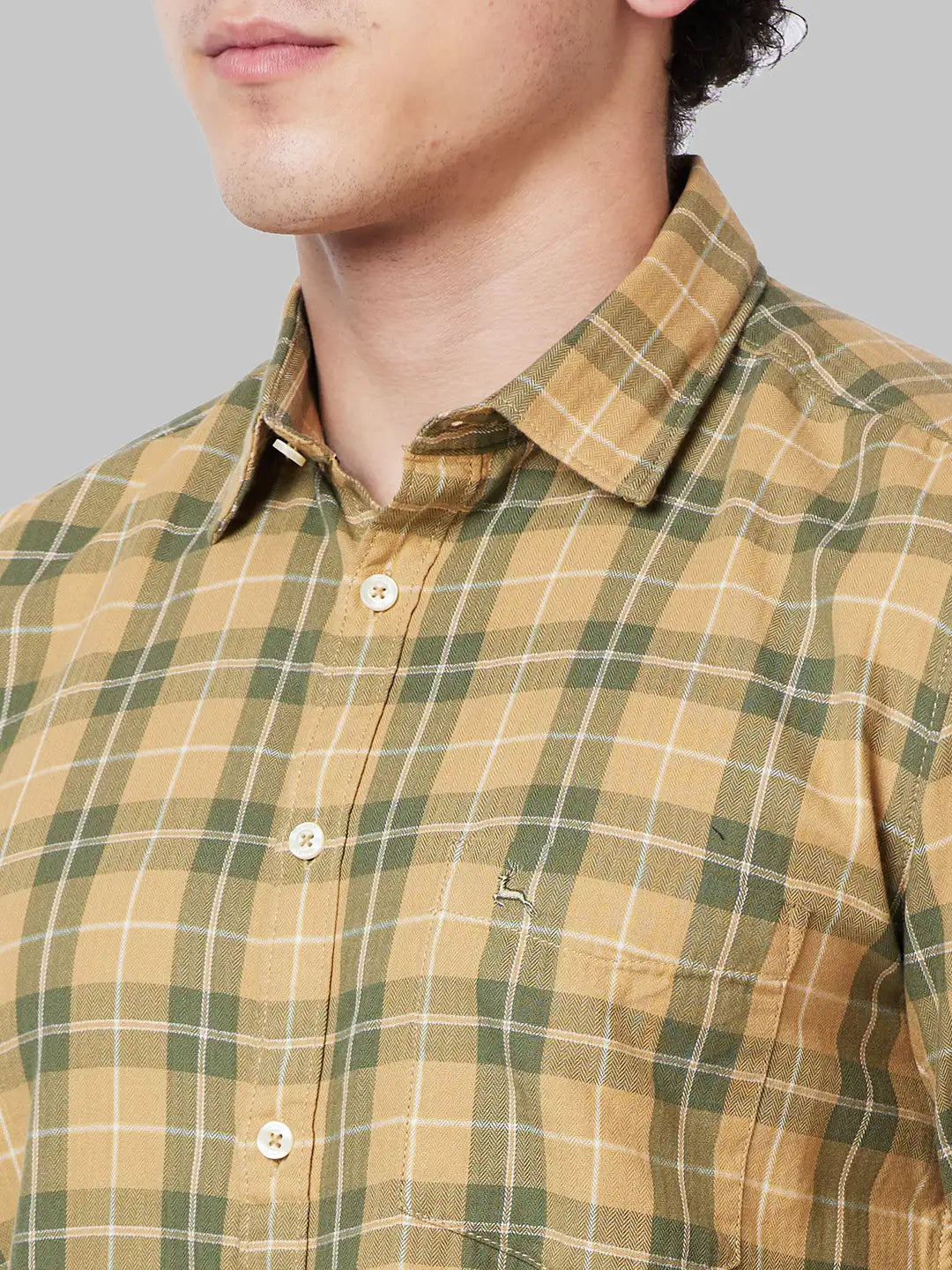 Men Slim Fit Green Shirt