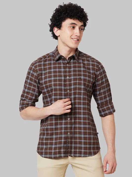 Men Slim Fit Grey Shirt