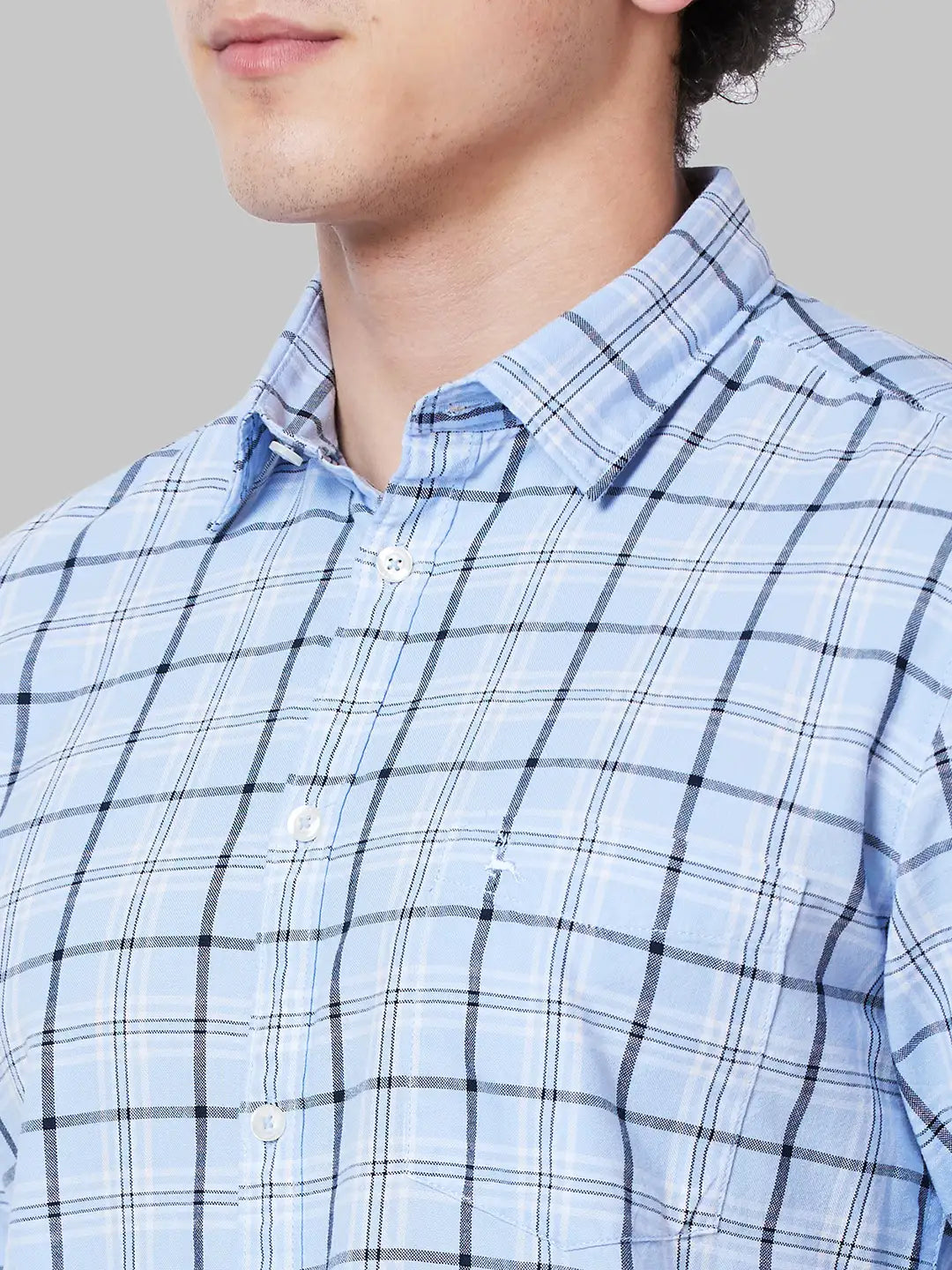 Men Slim Fit Blue Shirt