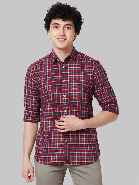 Men Slim Fit Blue Shirt