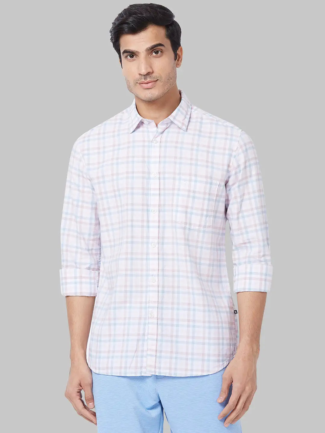 Men Slim Fit Blue Shirt