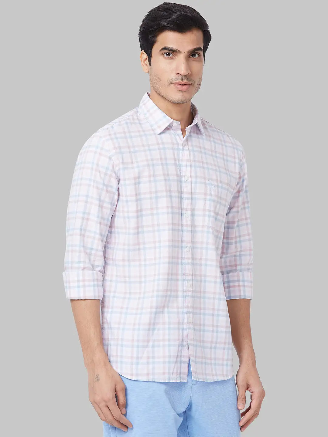 Men Slim Fit Blue Shirt