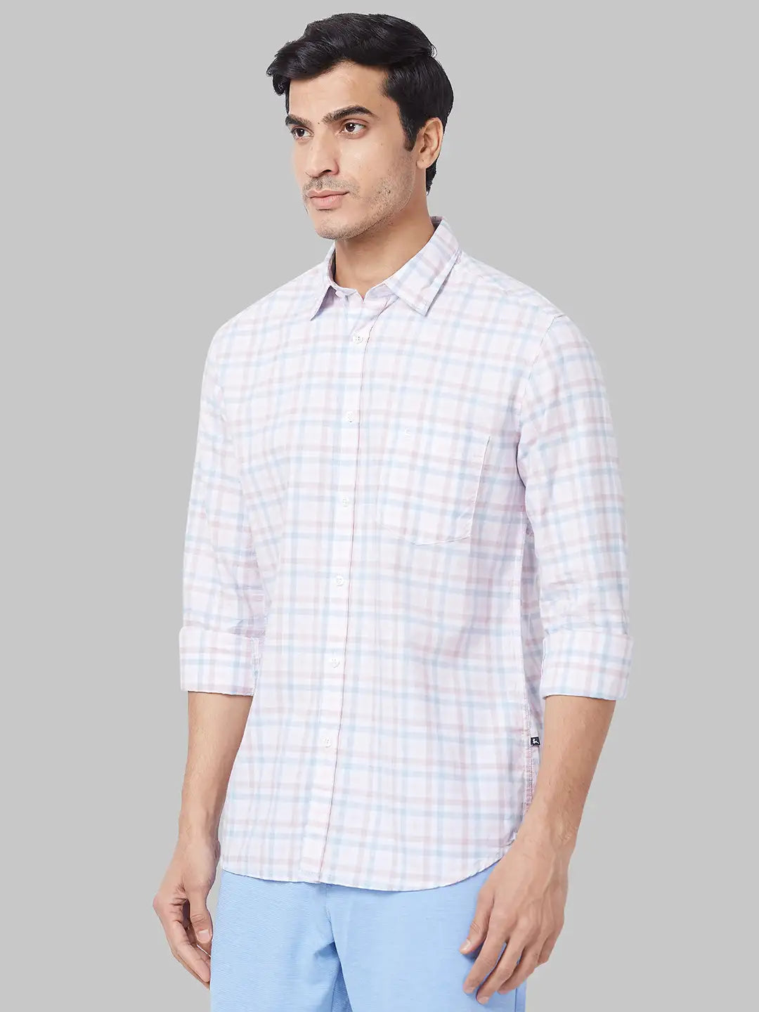 Men Slim Fit Blue Shirt