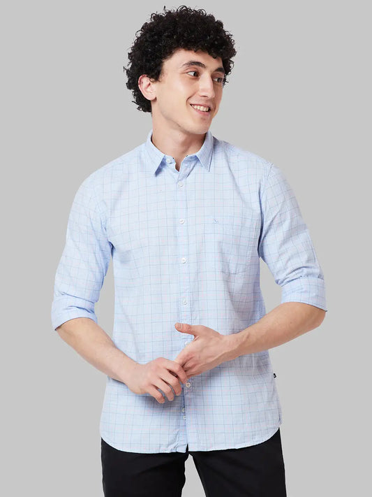 Men Slim Fit Grey Shirt
