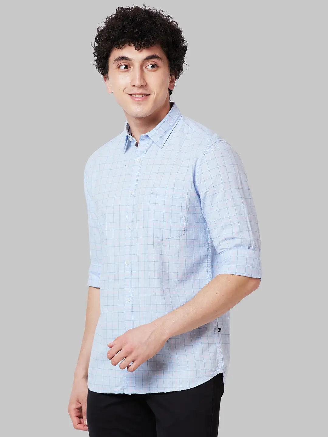 Men Slim Fit Grey Shirt