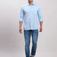 Parx Men Grey Slim Fit Printed Cotton Full Sleeve Cut Away Shirt