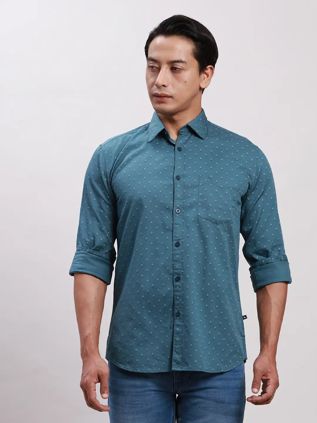 Parx Men Red Slim Fit Checkered Cotton Full Sleeve Cut Away Shirt