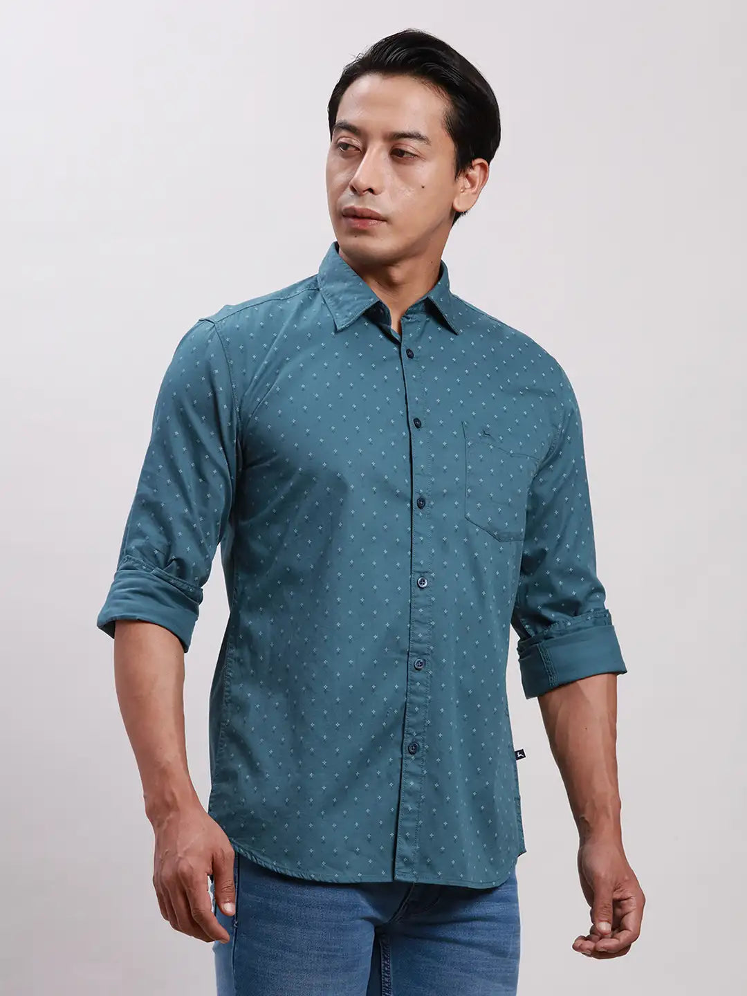 Parx Men Red Slim Fit Checkered Cotton Full Sleeve Cut Away Shirt