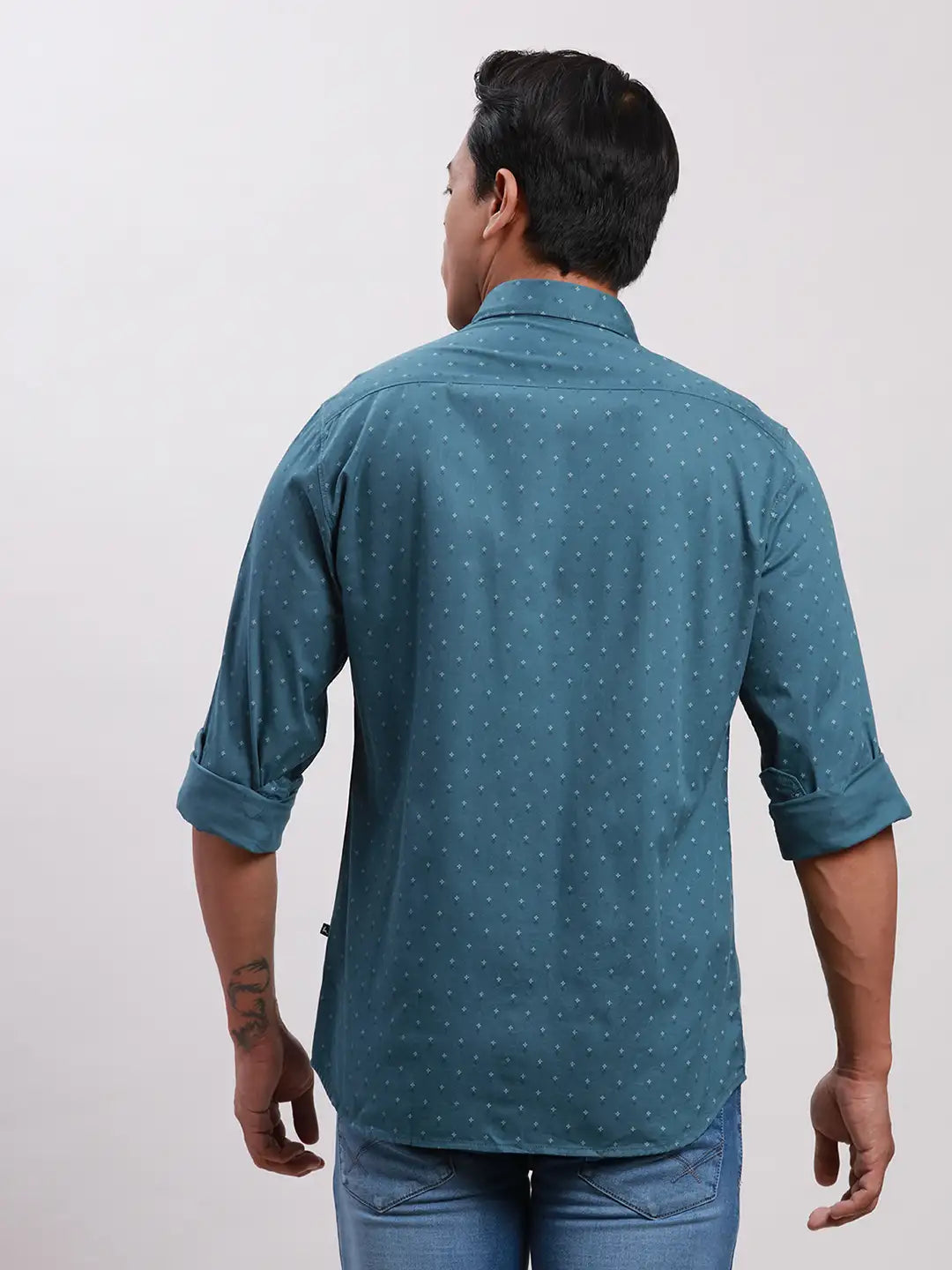 Parx Men Red Slim Fit Checkered Cotton Full Sleeve Cut Away Shirt