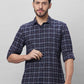 Parx Men Grey Checks Slim Fit Cotton Full Sleeve Shirts