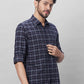 Parx Men Grey Checks Slim Fit Cotton Full Sleeve Shirts
