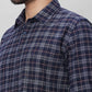 Parx Men Grey Checks Slim Fit Cotton Full Sleeve Shirts