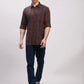 Parx Men Blue Slim Fit Printed Cotton Full Sleeve Cut Away Shirt