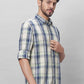 Parx Men Yellow Checks Slim Fit Cotton Full Sleeve Shirts