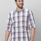 Parx Men Blue Checks Slim Fit Cotton Full Sleeve Shirts