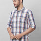 Parx Men Blue Checks Slim Fit Cotton Full Sleeve Shirts