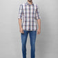 Parx Men Blue Checks Slim Fit Cotton Full Sleeve Shirts