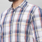 Parx Men Blue Checks Slim Fit Cotton Full Sleeve Shirts