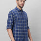 Parx Men Green Checks Slim Fit Cotton Full Sleeve Shirts