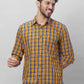 Parx Men Blue Checks Slim Fit Cotton Full Sleeve Shirts